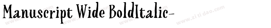 Manuscript Wide BoldItalic字体转换